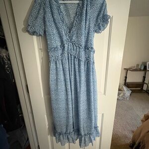 Blue polka dot dress